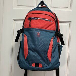 peck Visor Backpack Tablet Computer Water Bottle Pockets Berry Pink & Teal